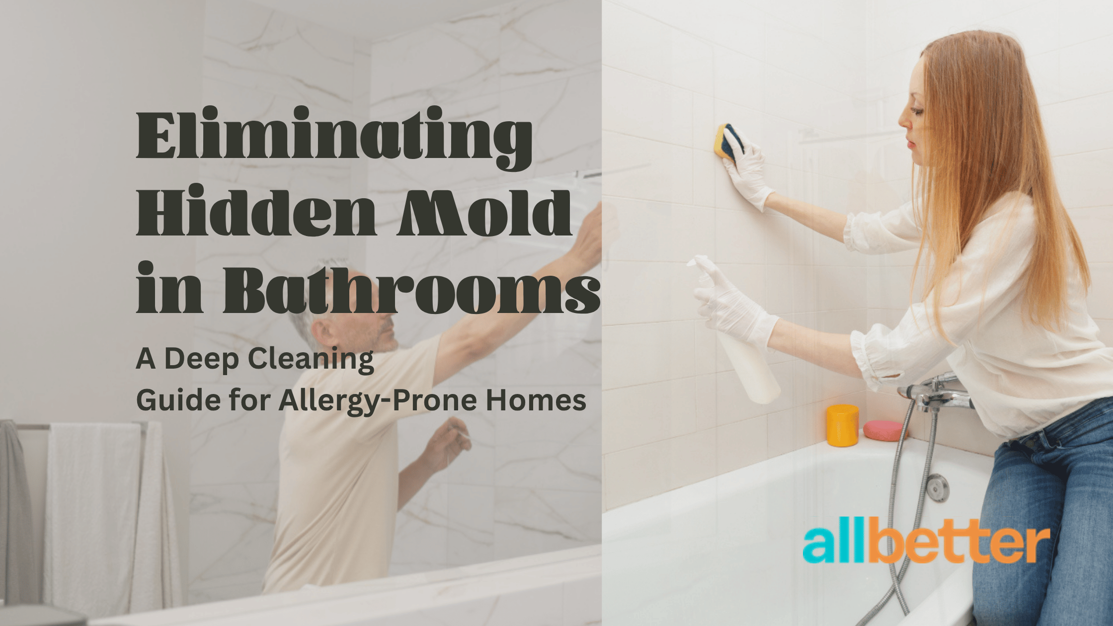 Bathroom corner being checked for hidden mold behind fixtures