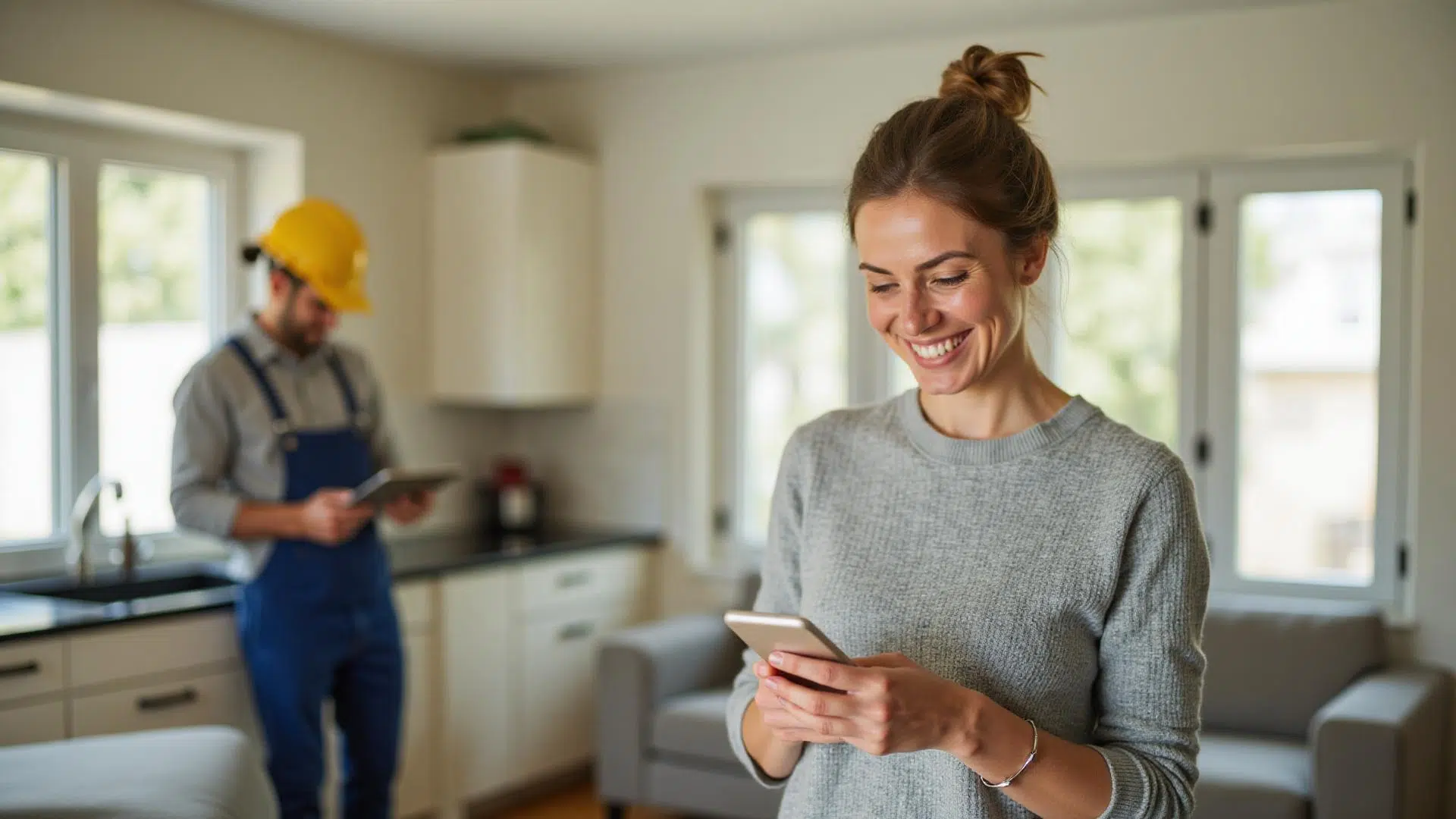 Homeowner relaxed at home after booking an ID-verified electrician on the AllBetter app