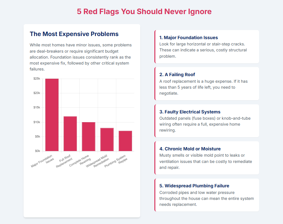 home inspection checklist Red Flags