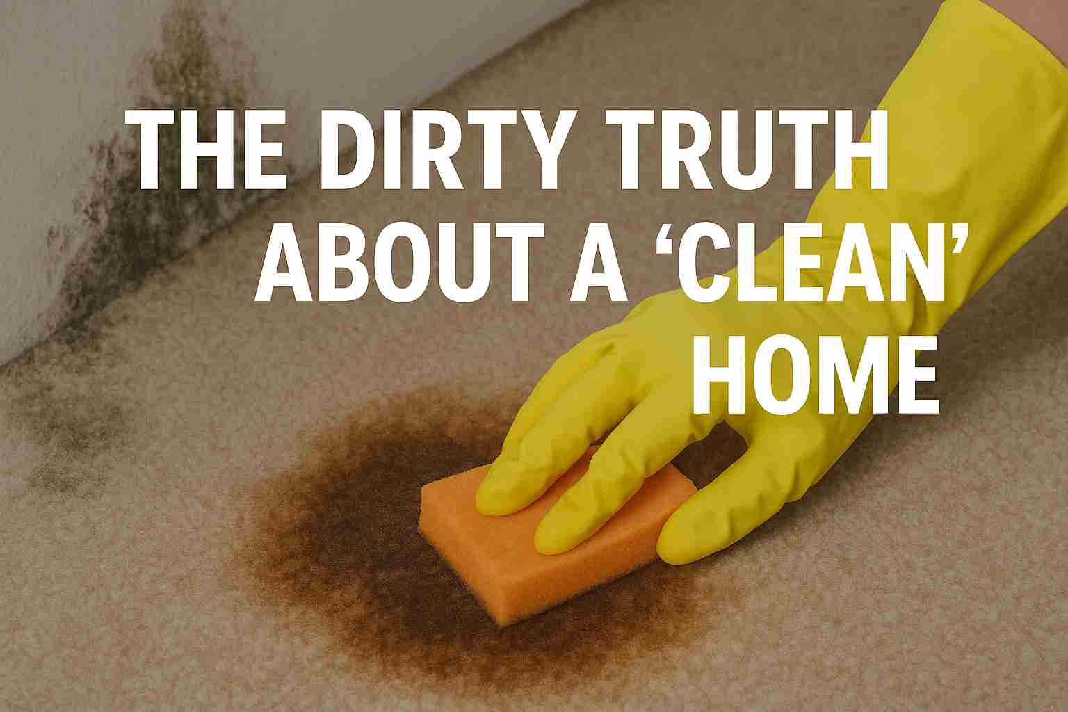 Inspector-level look at mold growth on a home surface before professional cleaning