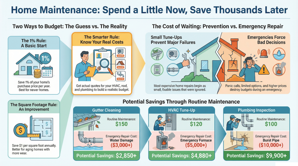 Home Maintenance Budget Guide (The 1% Rule vs. Reality)