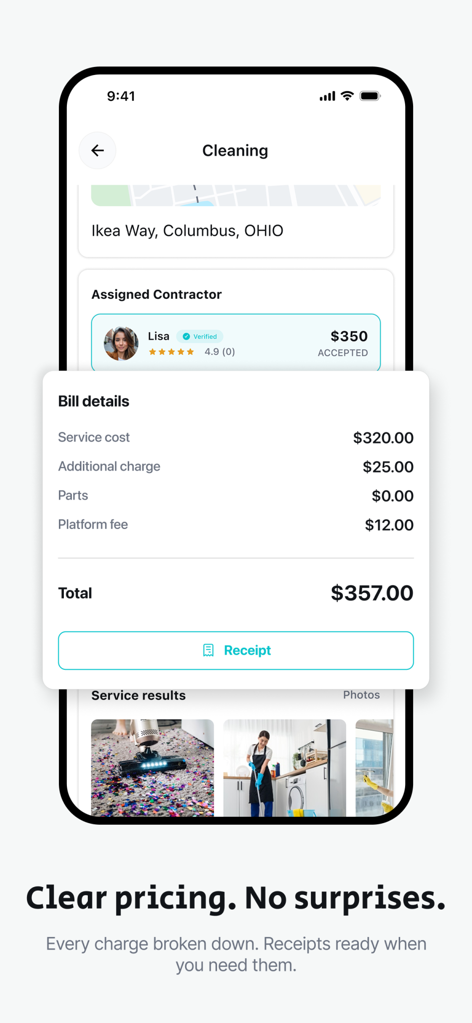 AllBetter HomeFix escrow payment receipt