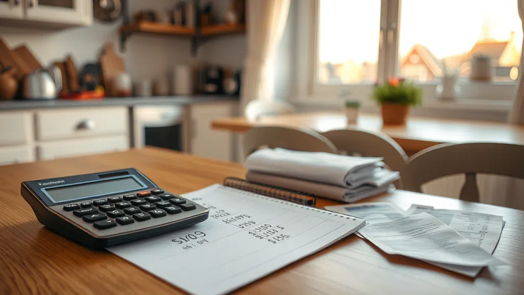 Home maintenance budget planning with calculator and repair estimates