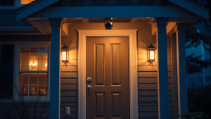 Smart home security system with video doorbell and cameras