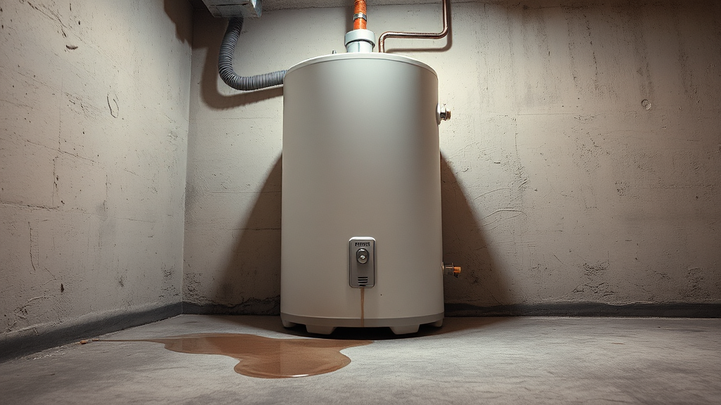 Leaking water heater before repair — AllBetter escrow photo proof