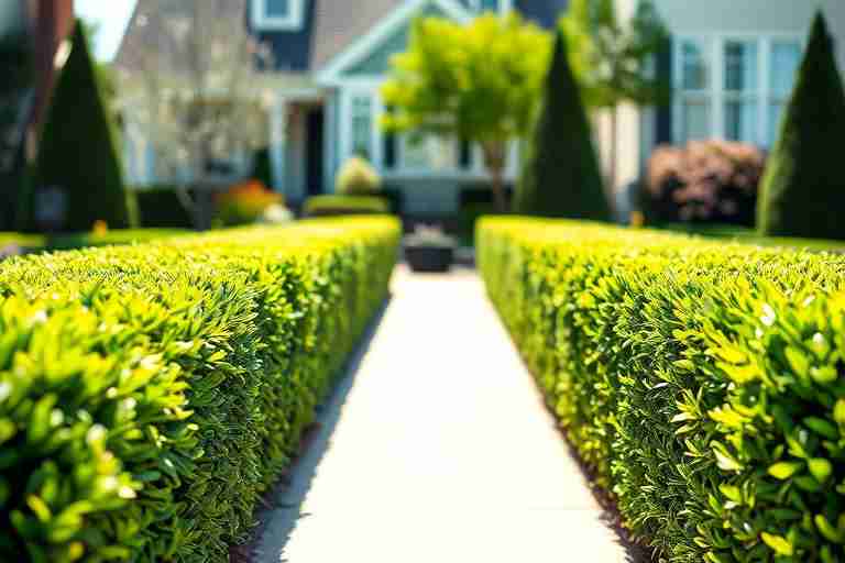 Freshly trimmed boxwood hedges — ID-verified landscapers on AllBetter