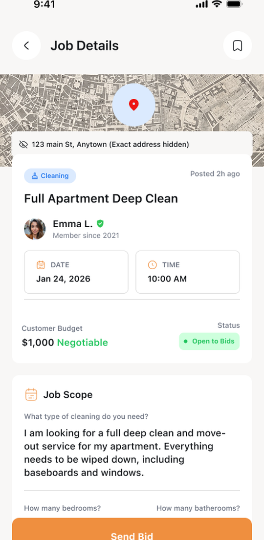 AllBetter JobPro — open a job and send a bid