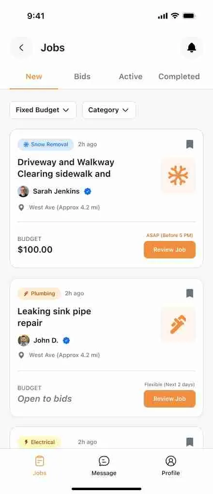 AllBetter JobPro — browse real local jobs open to bids