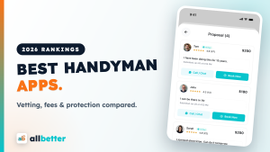 Best handyman apps 2026 — AllBetter app showing competing handyman bids