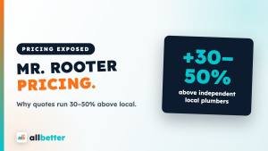 Mr. Rooter pricing 2026 — quotes 30-50% above independent local plumbers