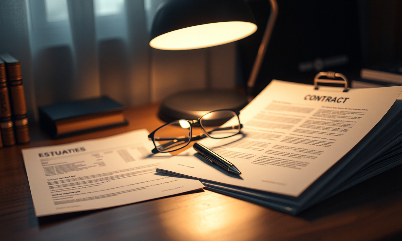 Is an estimate a contract — loose estimate sheet beside a stapled contract with pen on the signature line