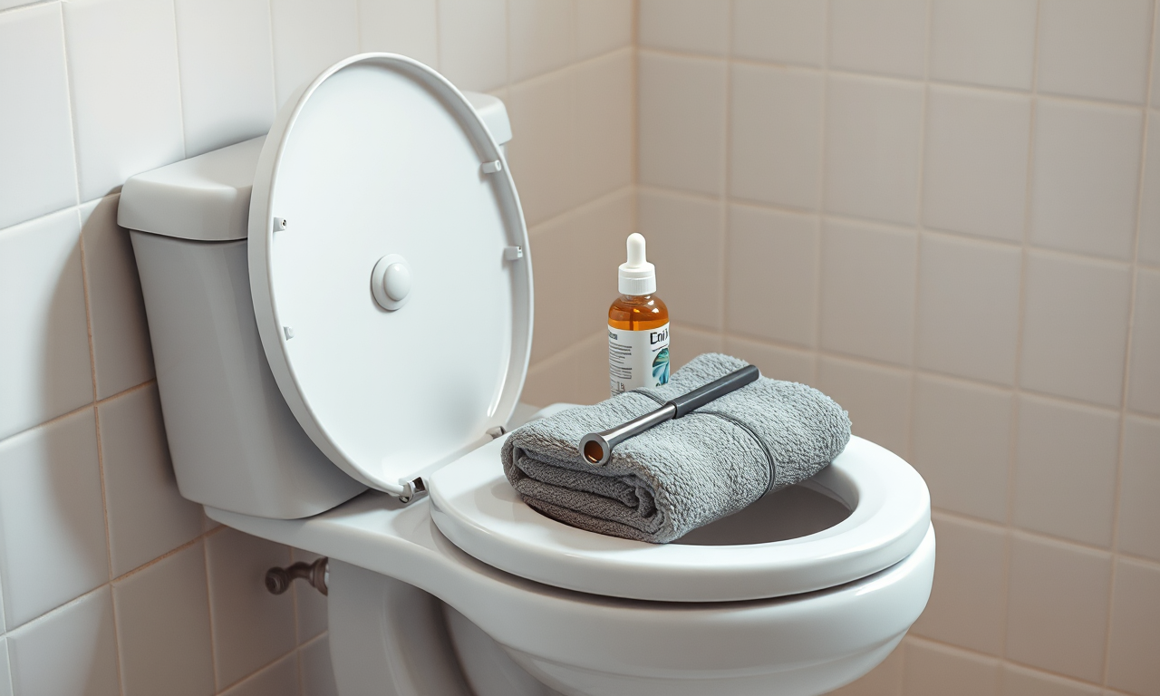 How to stop a running toilet — open tank showing flapper and fill valve with food coloring test bottle