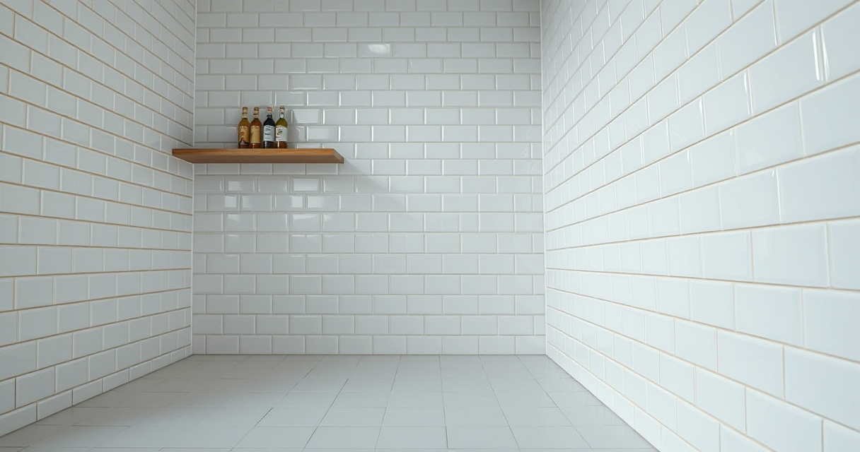 Freshly scrubbed white tile with bright clean grout, macro