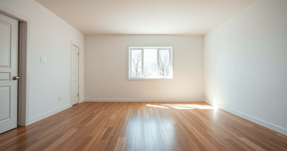 Empty room with spotless floors ready for move-out