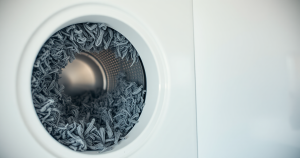 Dryer vent duct opening packed with lint before cleaning