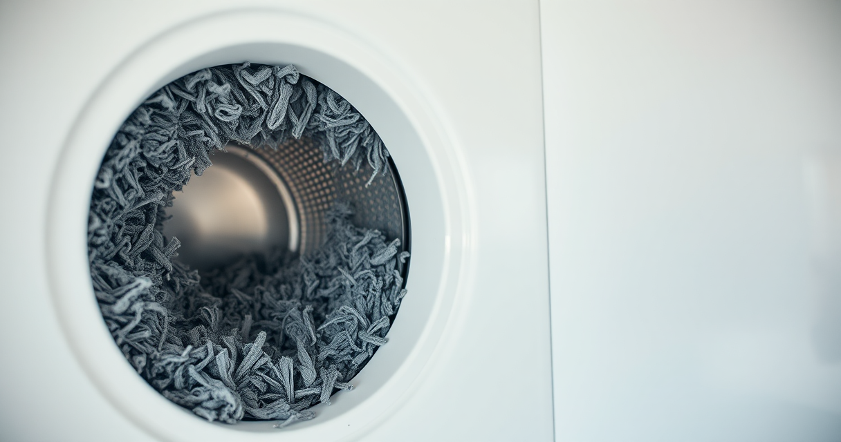 Dryer vent duct opening packed with lint before cleaning