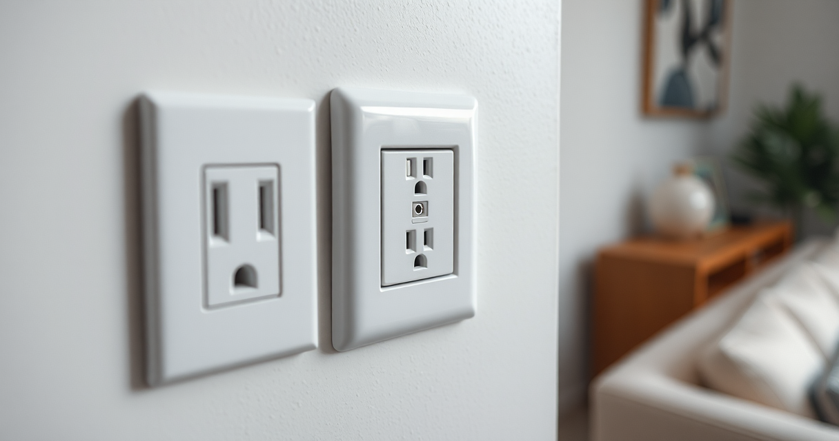 Close-up of a wall outlet being safely inspected