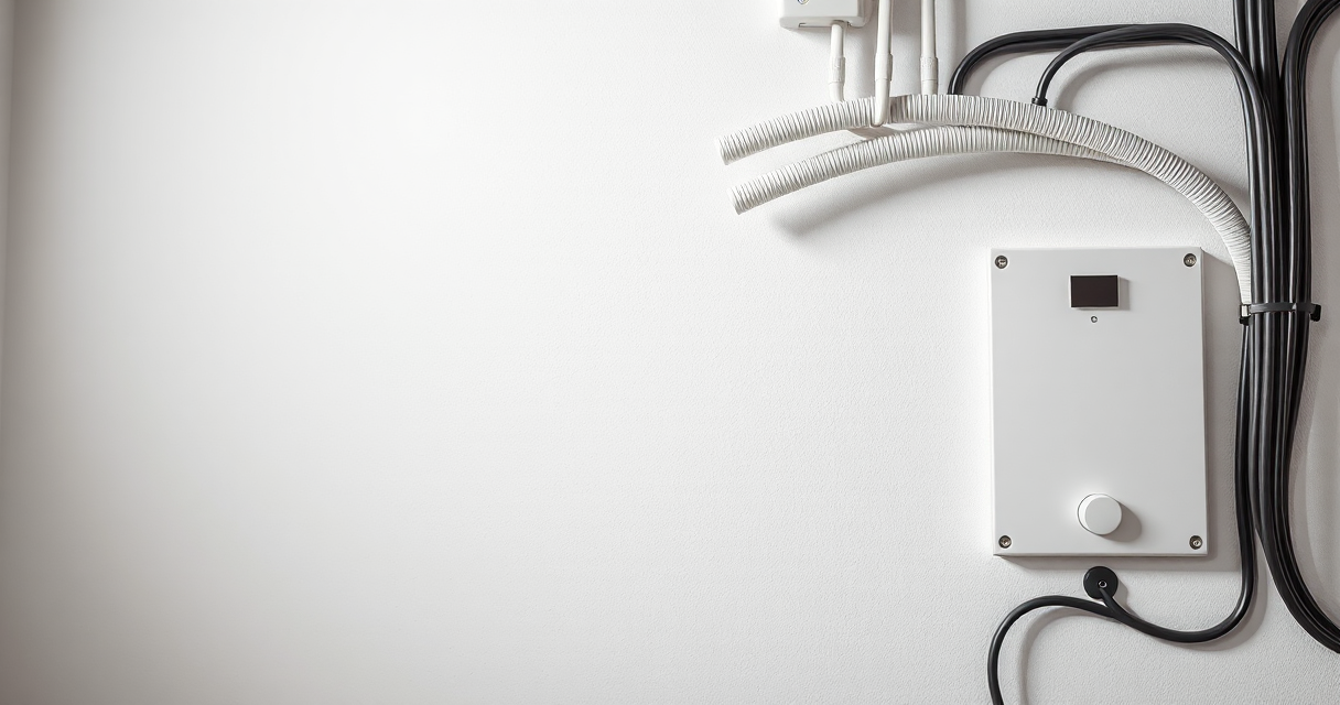 Neat electrical conduit runs on a utility wall
