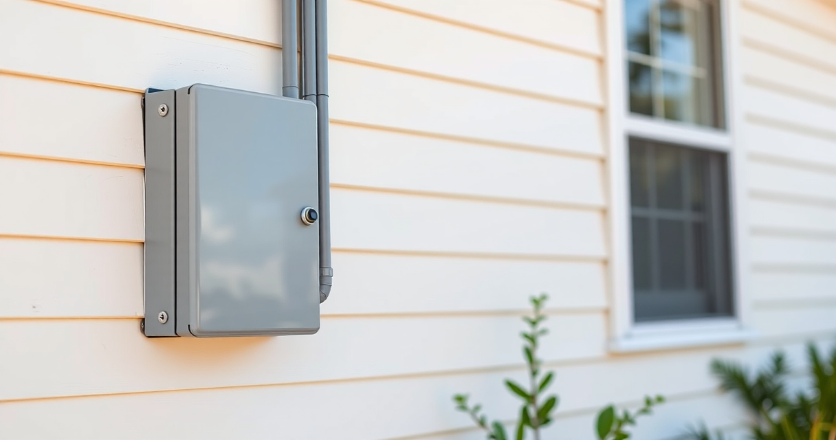 Electrical service entrance conduit on a home exterior