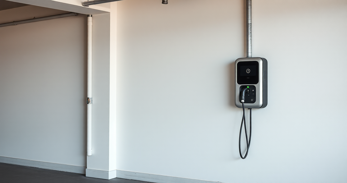 Conduit run from panel to a wall-mounted EV charger