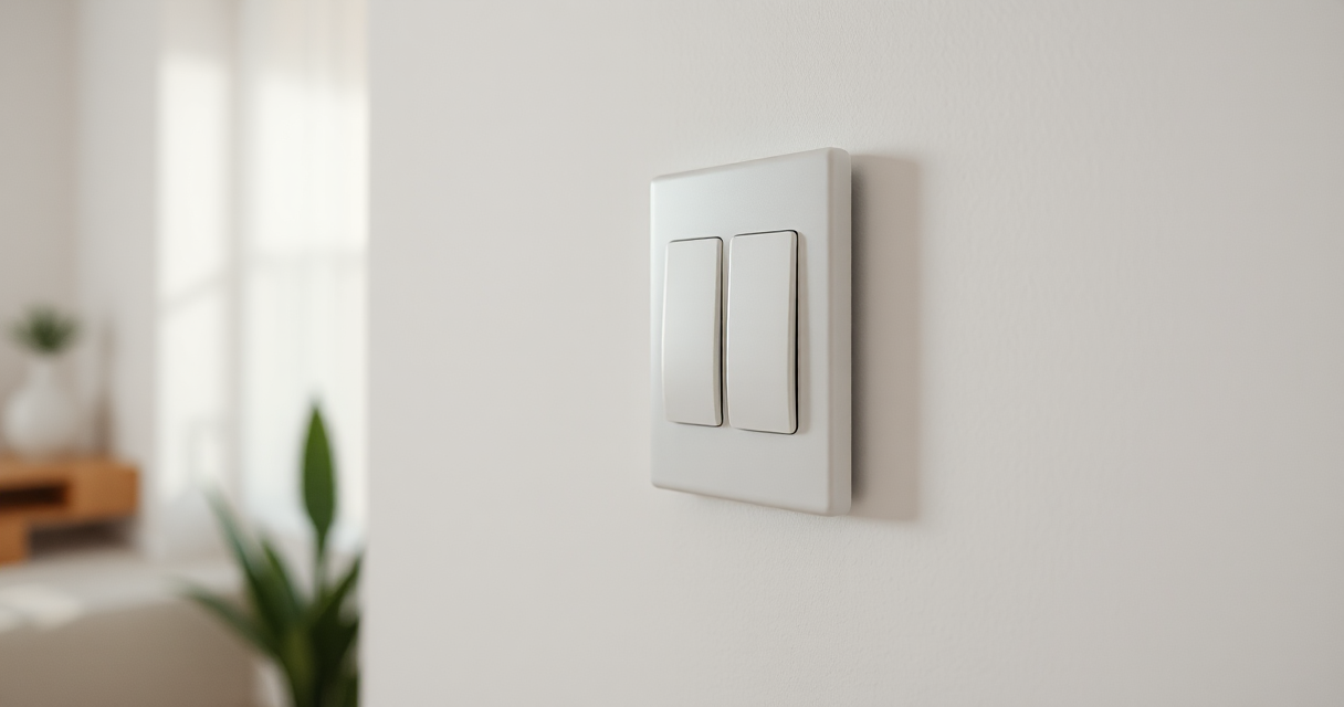 Smart light switch installed on a clean wall