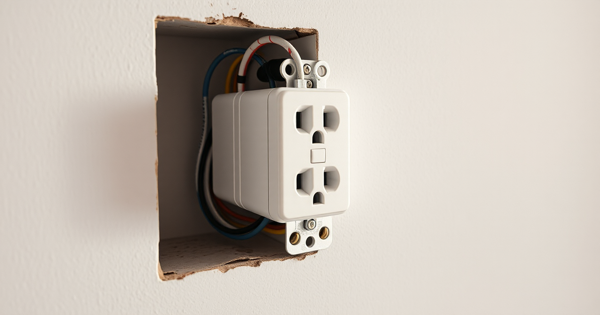 New outlet neatly wired into an open wall box
