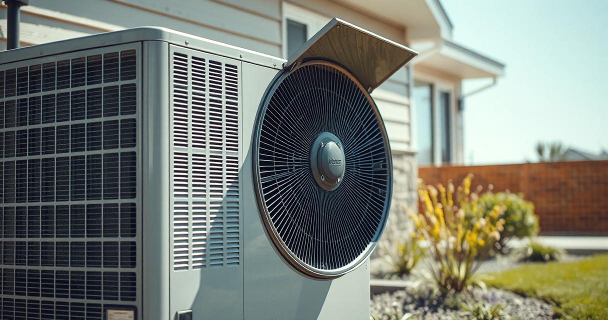 Well-maintained outdoor AC unit with the top grille off
