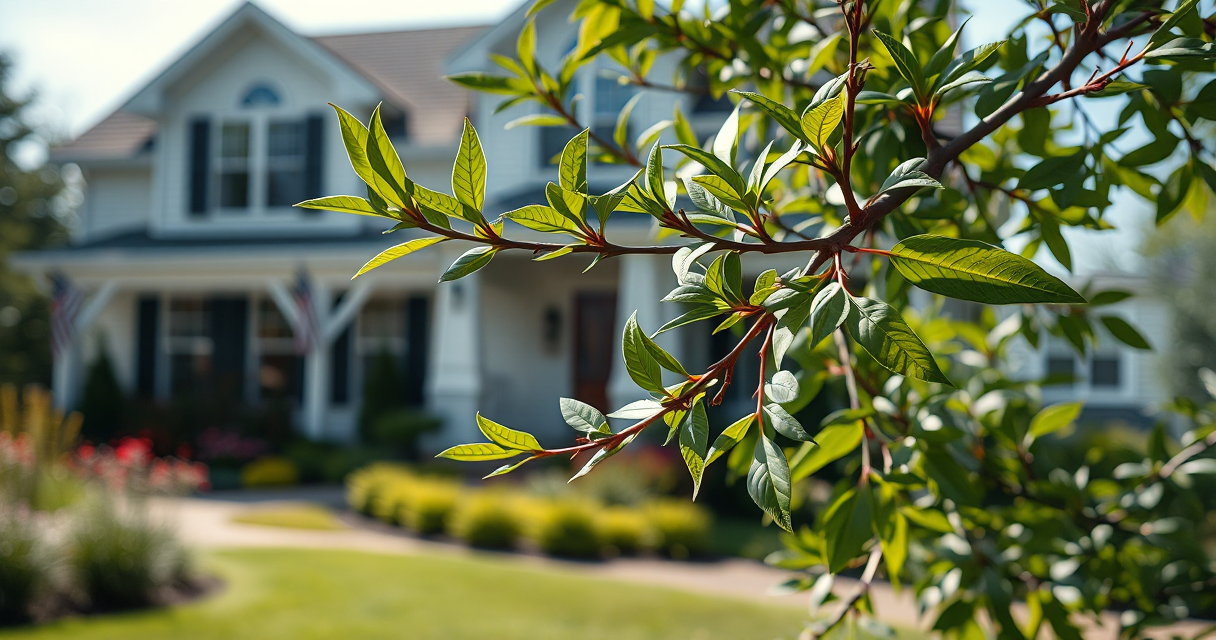 Freshly pruned ornamental tree with clean cuts
