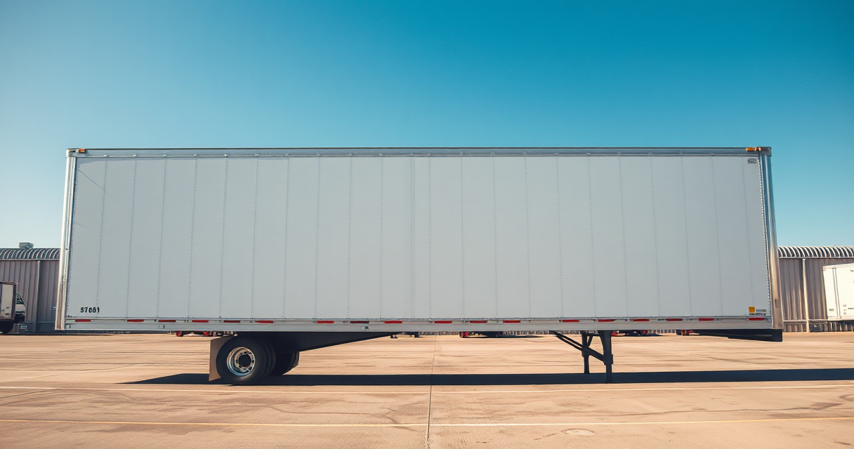 Large long-haul moving trailer parked and ready