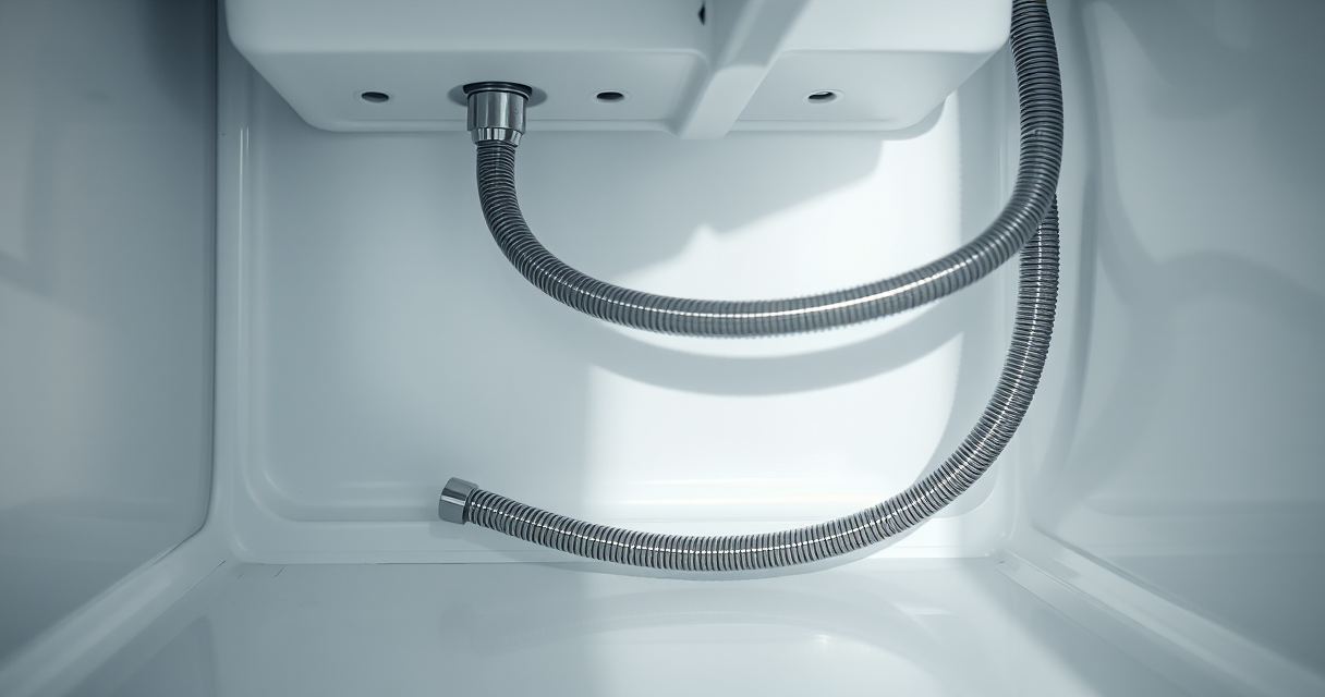 New braided water line and valve connected for a refrigerator ice maker