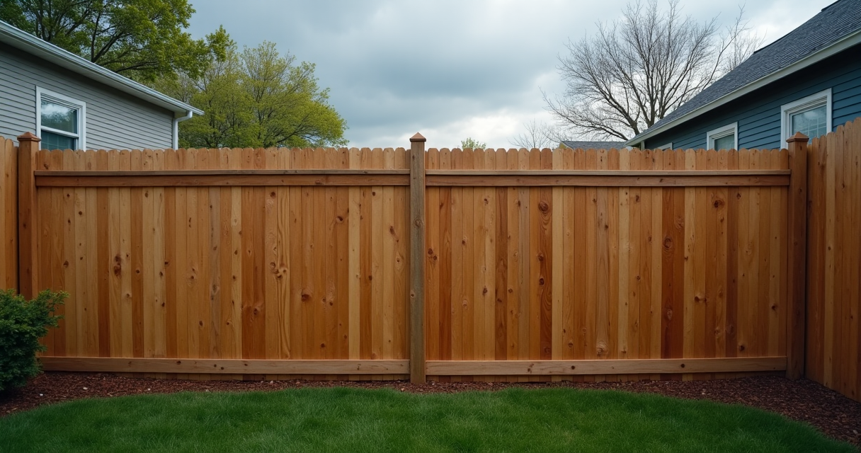 Rebuilt fence section blending into the older fence run