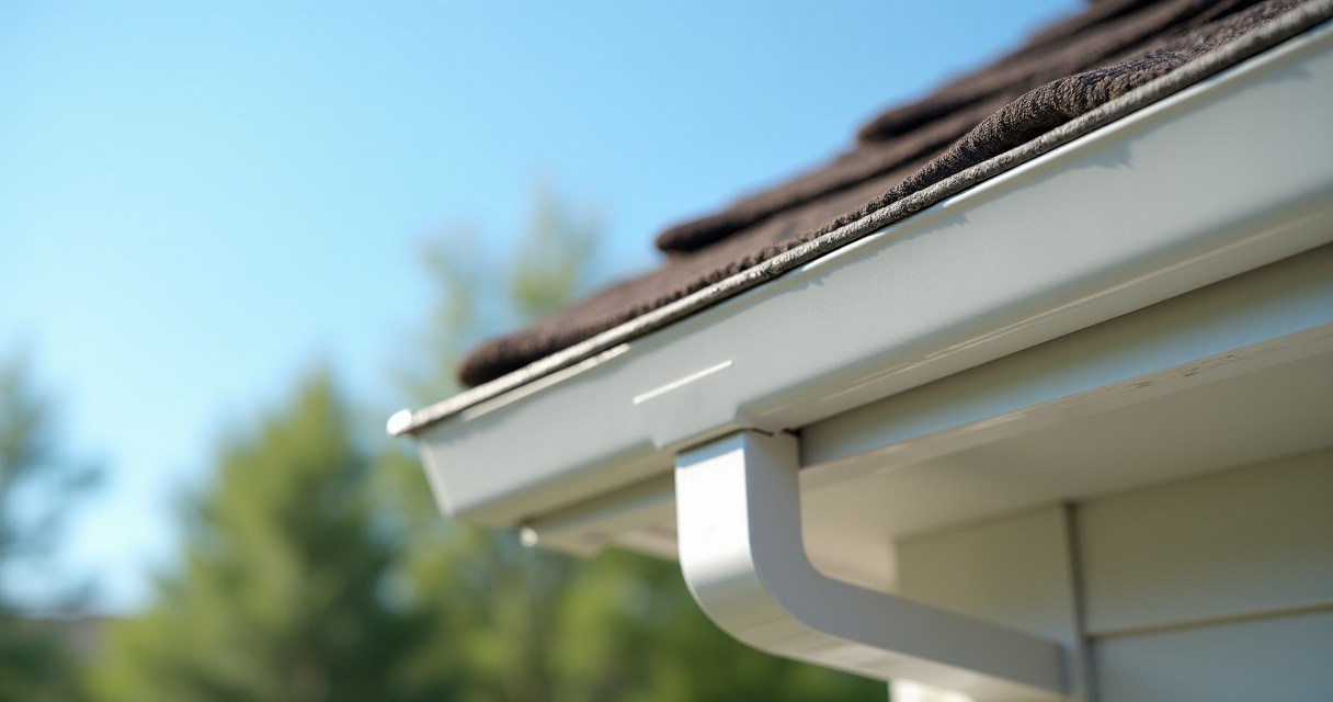 Straight re-anchored gutter running level along a roofline