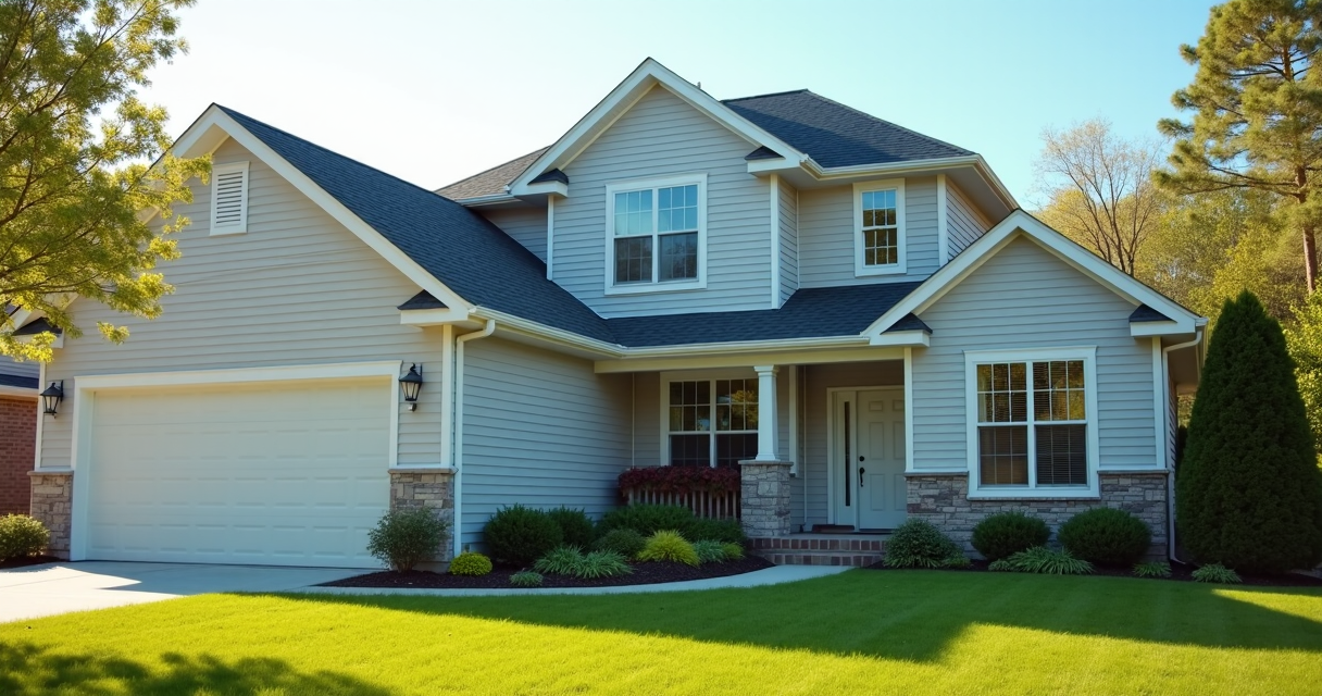 Freshly painted house exterior with crisp new siding color