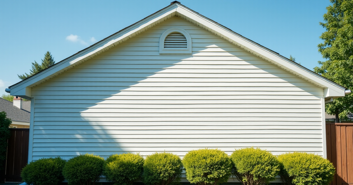 Clean bright vinyl siding on a house after a soft wash