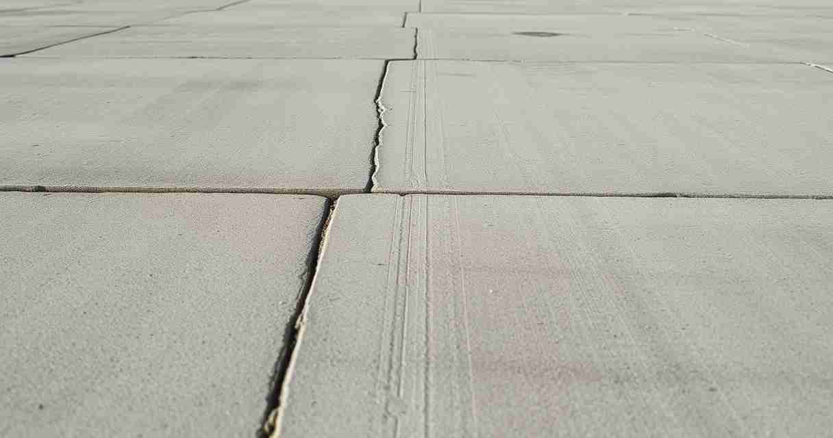 Close-up of a clean broom-finished concrete surface