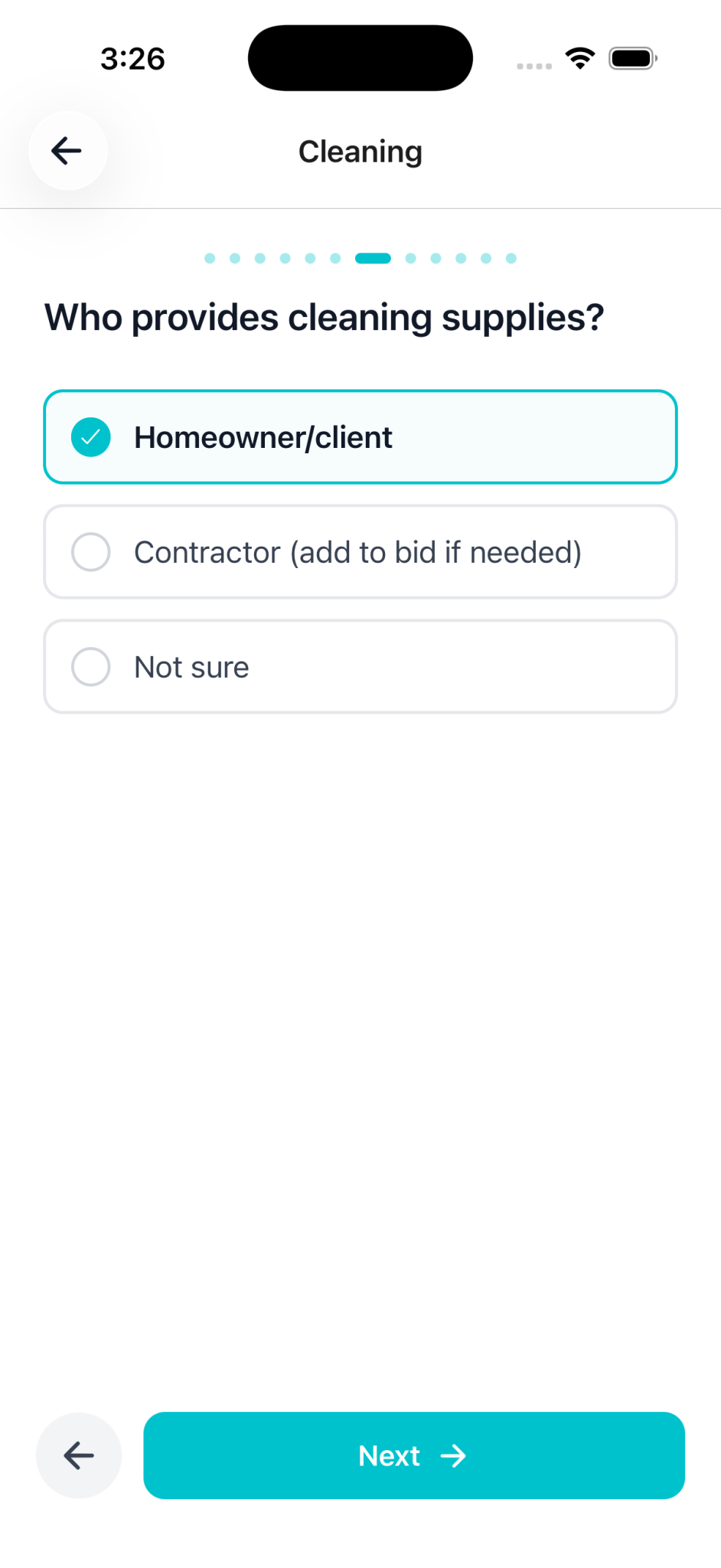 AllBetter HomeFix app scope question during job posting so every contractor bids on the same job details